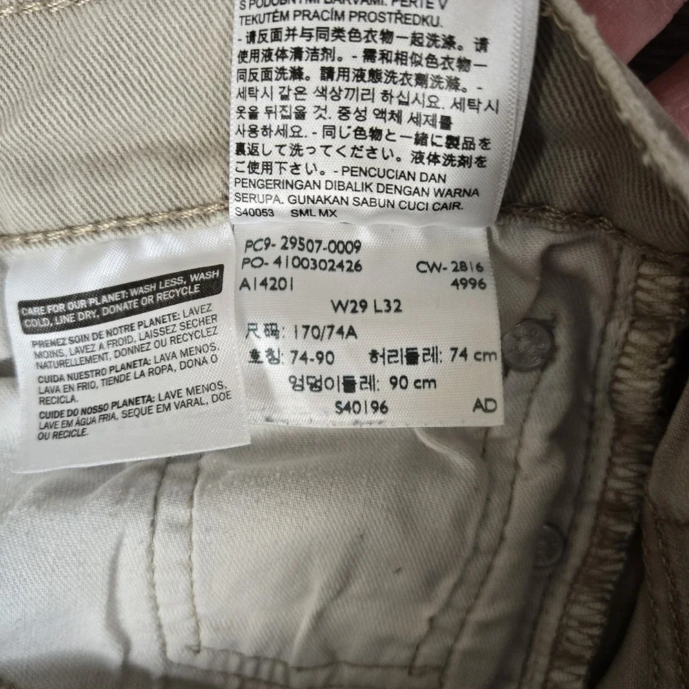 Levis Jeans 502 Men 29x32 (Fit 30x29) Regular Taper Khaki Chinos Casual Straight